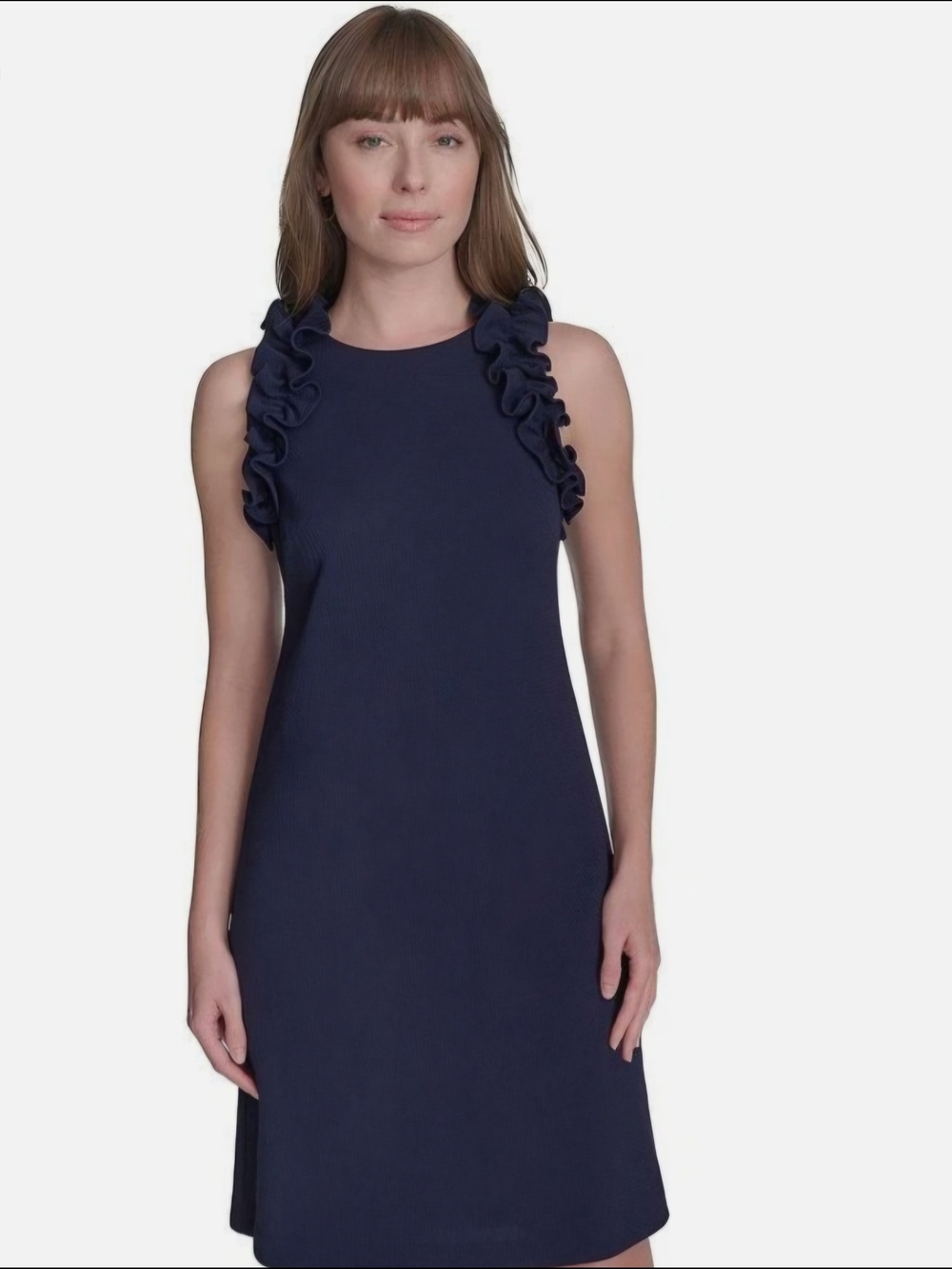 Lilly Pulitzer Navy 💙 Ruffle-Shoulder Sleeveless Mini Dress
